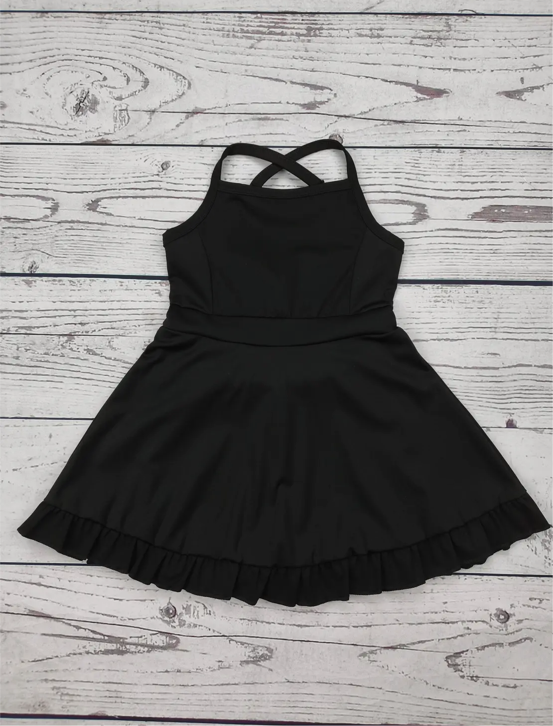 Black Athletic dress with ruffles
