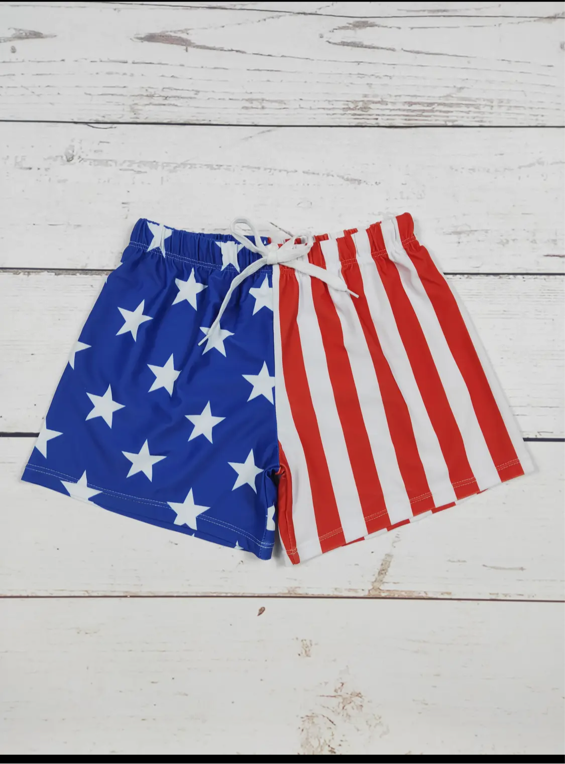 Red White Blue Striped SwimShorts