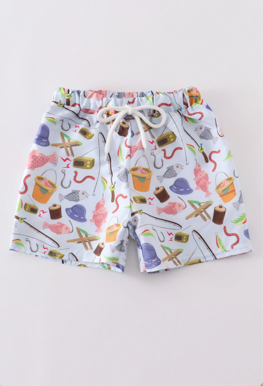 Fishing Boy Swim Trunks