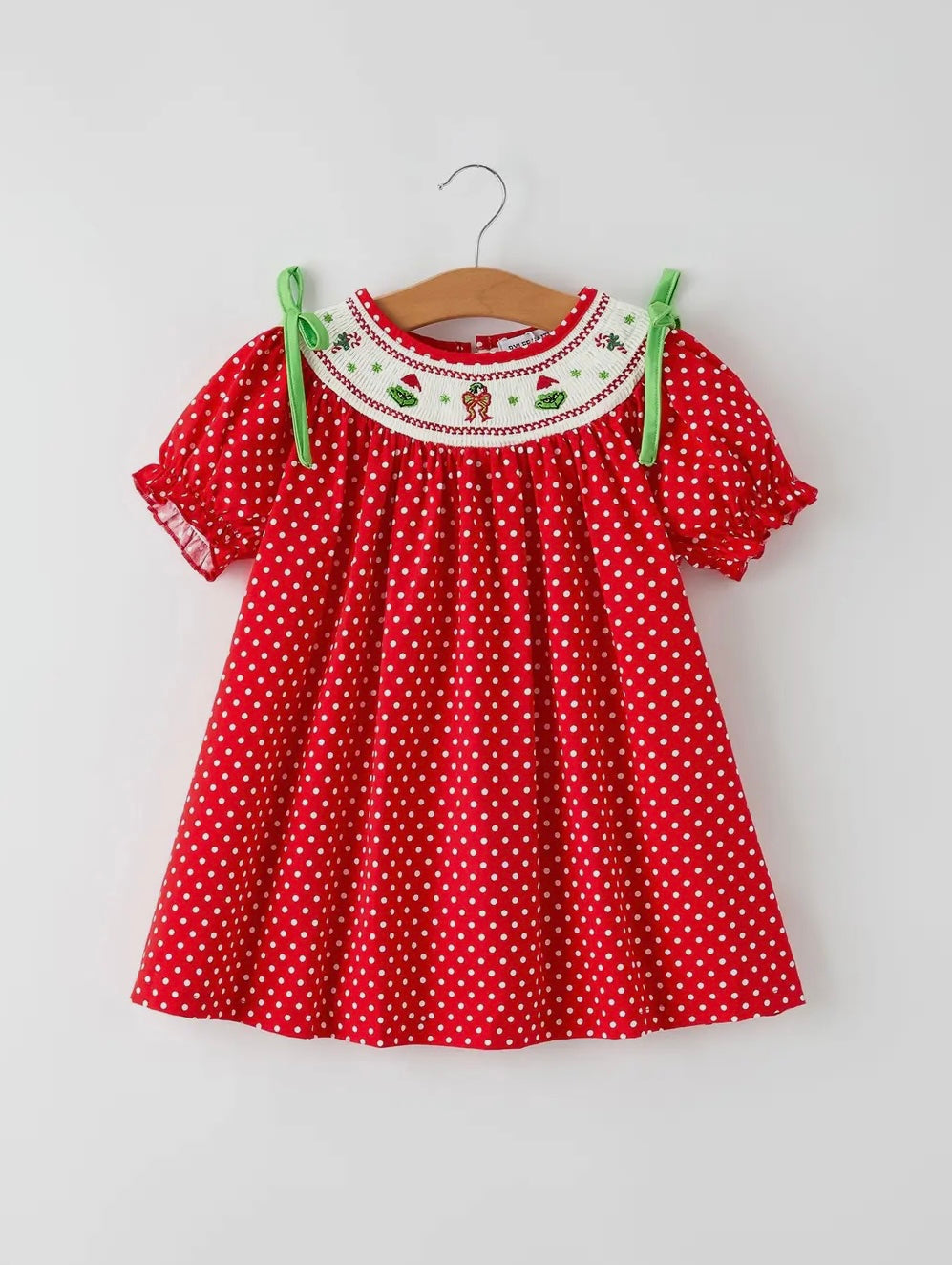 Grinch Smocked Dress Christmas