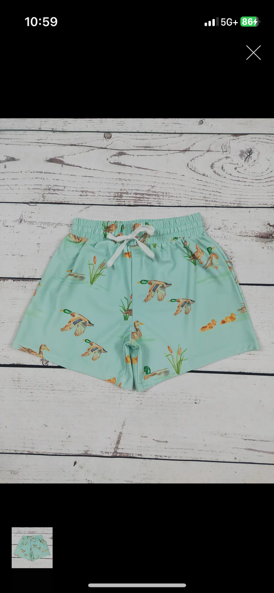 Mallard print swim shorts