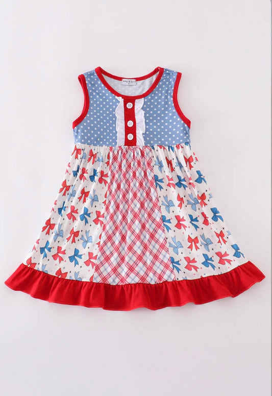 Red White Blue Bow dress